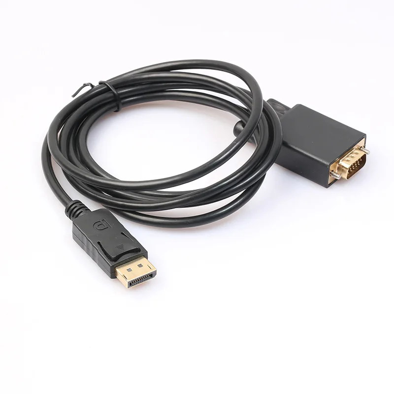 

Wholesale supply cheap DP to VGA cable 1.8m DisplayPort male to VGA male video cable 1080P for laptop HDTV