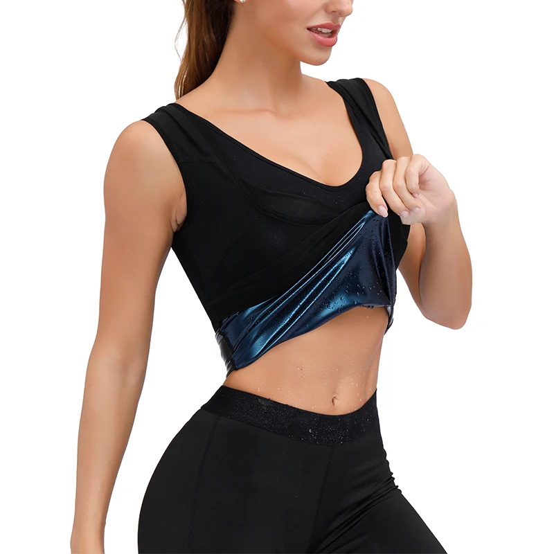 

Women Neoprene Sweat Sauna Vest Slimming Shapewear Corset Gym Cloth Underwear Female Fat Burn Sportswear, Blue/black