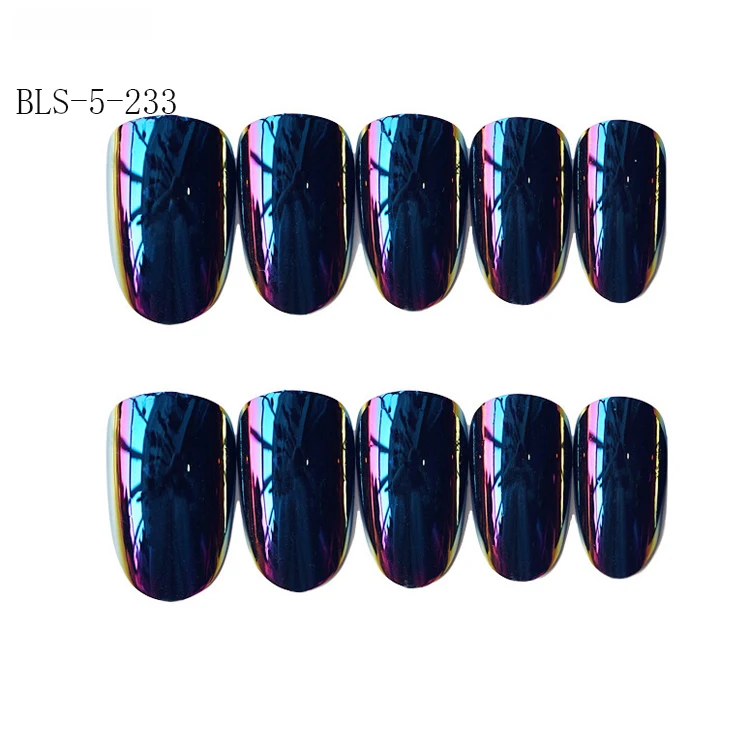 

Merchant new promotion ABS material mirror art design ladies finger fake nails, Multi color