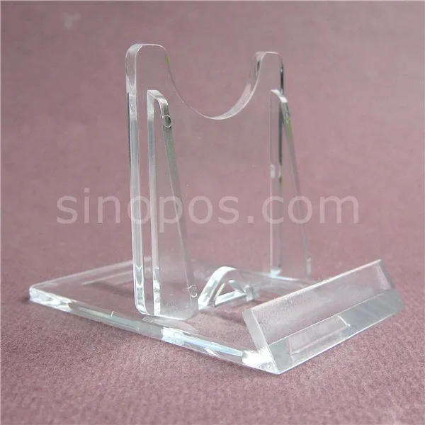 
10pack Plastic Twist Adjustable Sliding Stand 7cm, card coin plate cell phone jewelry display rack movable clear acrylic bracket 