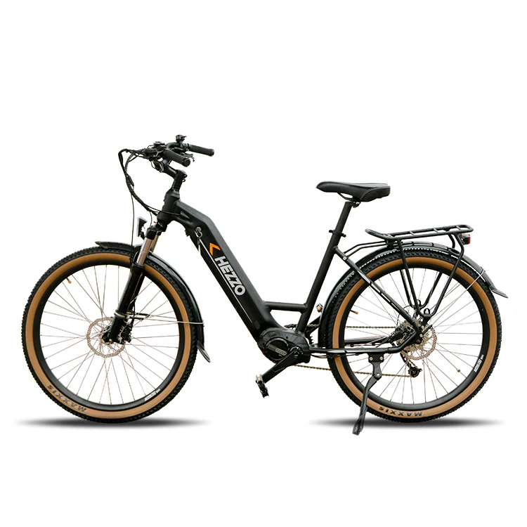 

Free shipping hot Sale Bafang mid drive 500w 48v electric city bikes 9 speed aluminum 27.5 Inch bike LG lithium battery