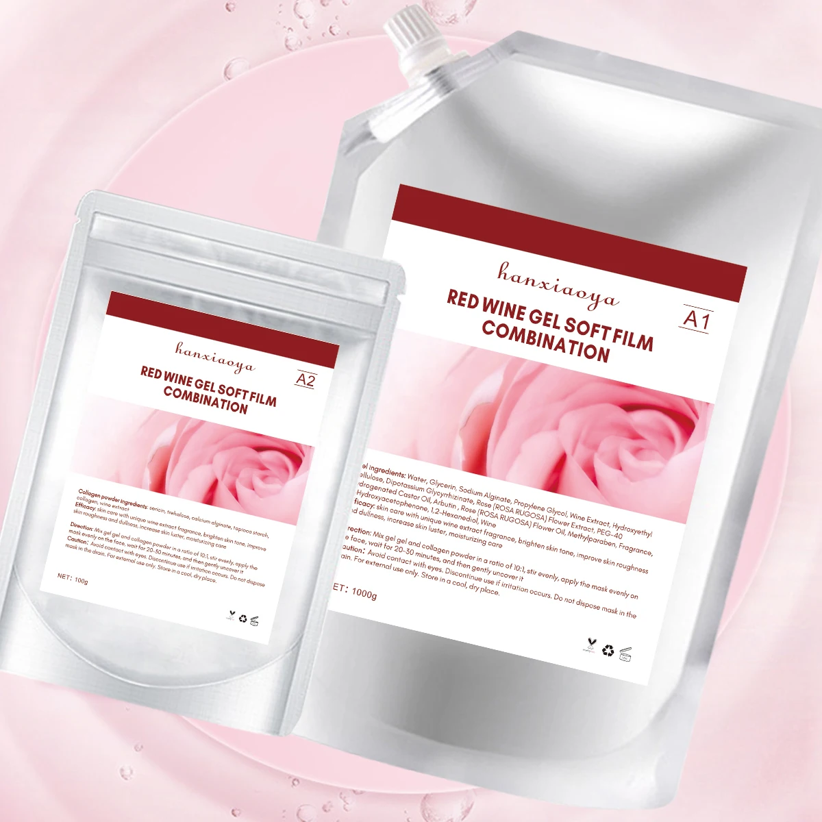 

HanXiaoYa OEM Soft film powder mask powder Moisturizing moisturizing brightening mild and fine pores beauty salon special gel ma