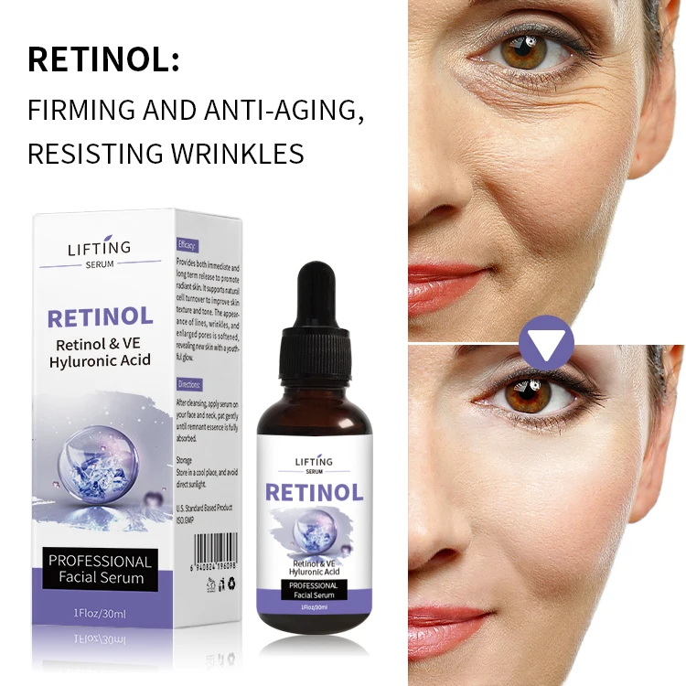 

Wholesale Private Label Vitamin A Serum Face Solution Skin Firming Whitening Anti Aging Retinol Face Serum for Skin Care