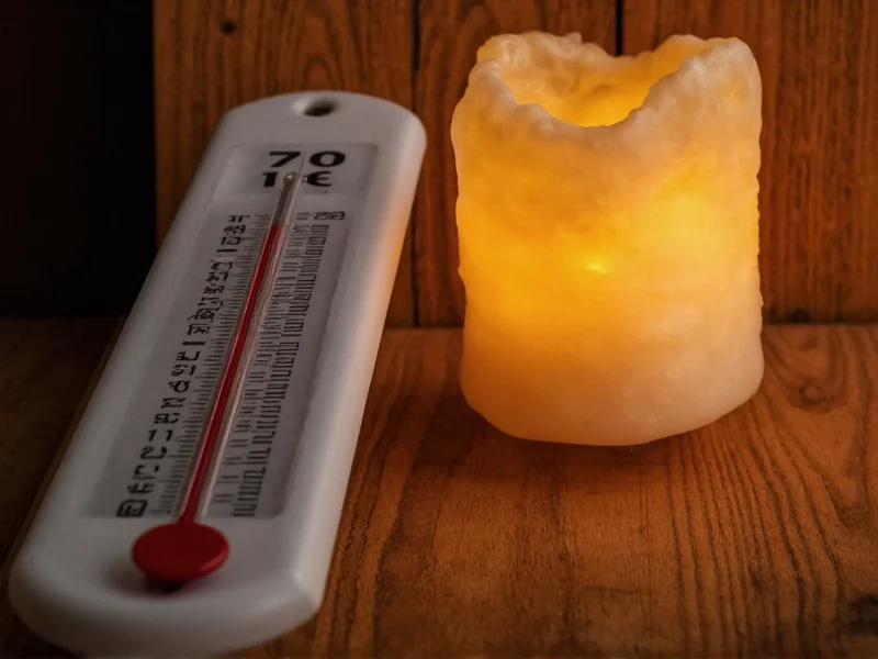 Thermometer showing wax at 170 degrees Fahrenheit