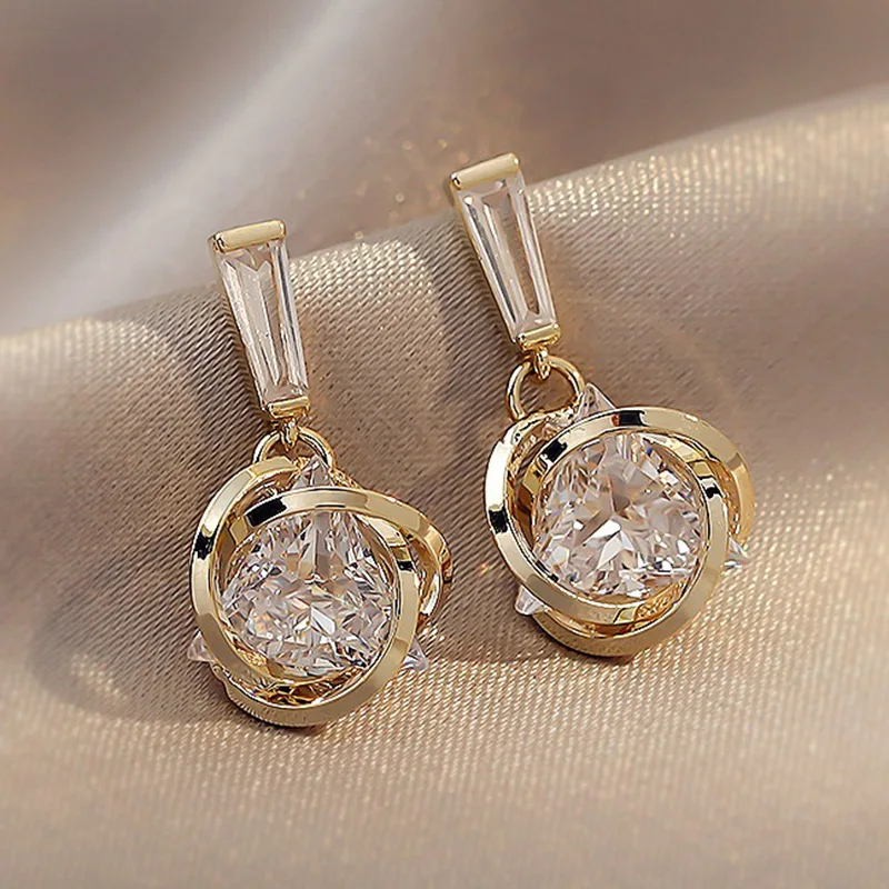 

fashion geometric zirconia jewelry drop earrings