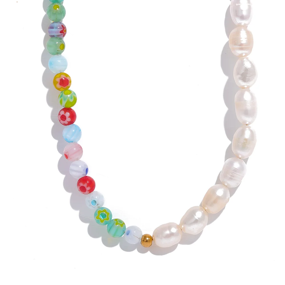 

JINYOU 1711 Coloured Glaze Natural Freshwater Pearls Beads Handmade Stainless Steel Necklace Bracelet Bangle Stylish Jewelry