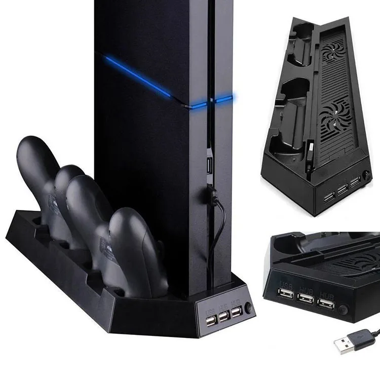 

Amazon Hot Seller Dual USB Charging Station Cradle Charger Dock Vertical Stand For Sony Playstation4 PS4 With Cooler Cooling Fan