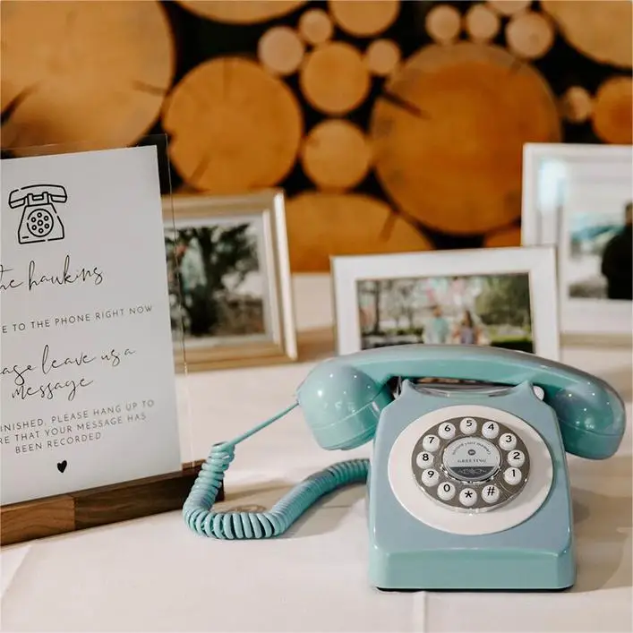 

wholesale customized wedding audio phone guest book recorder Retro telephone handset for wish