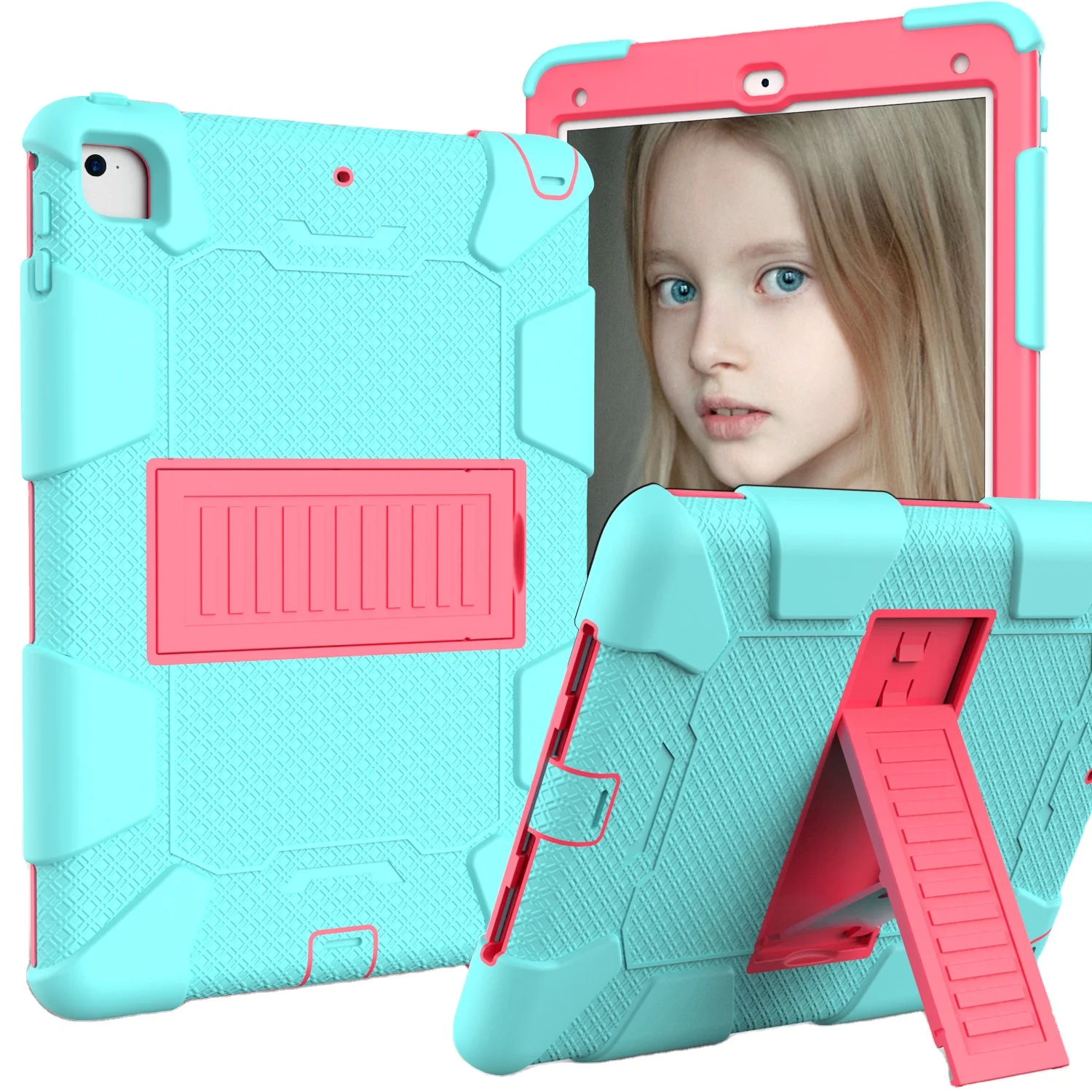 

for Samsung Galaxy Tab A 10.1 Inch Rugged Tablet Case with Kickstand, SM-T510 Full Body Shockproof Cover, Multi colors