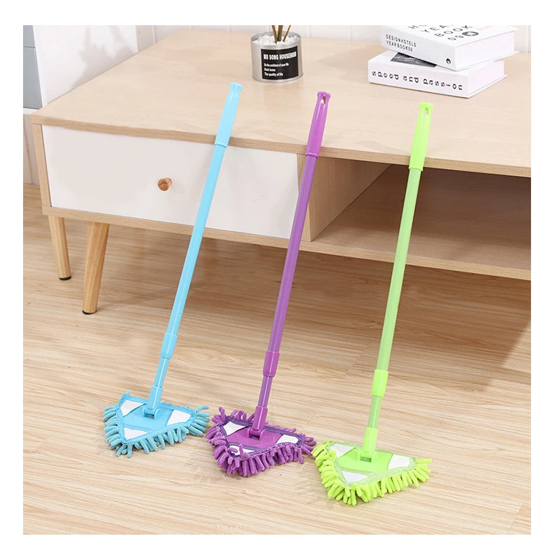 

Magic Mops Window Cleaner Mini Triangle Rotation Microfiber Mops Cleaning Tile Floor Ceiling Bathroom Scrubber Green Blue Purple