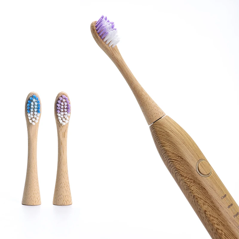 

New design Natural Eco-Friendly Bamboo Electric Toothbrush Biodegradable Charcoal Bristles Brush Heads For Adult, Carbonized bamboo