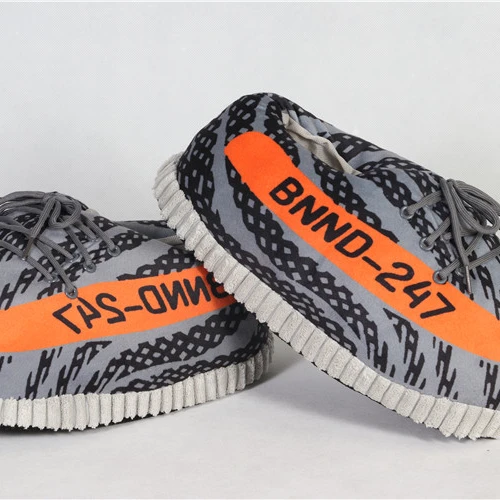 

Custom High Quality Sneaker Slipper Soft Adult Size Plush Yeezy Sippers