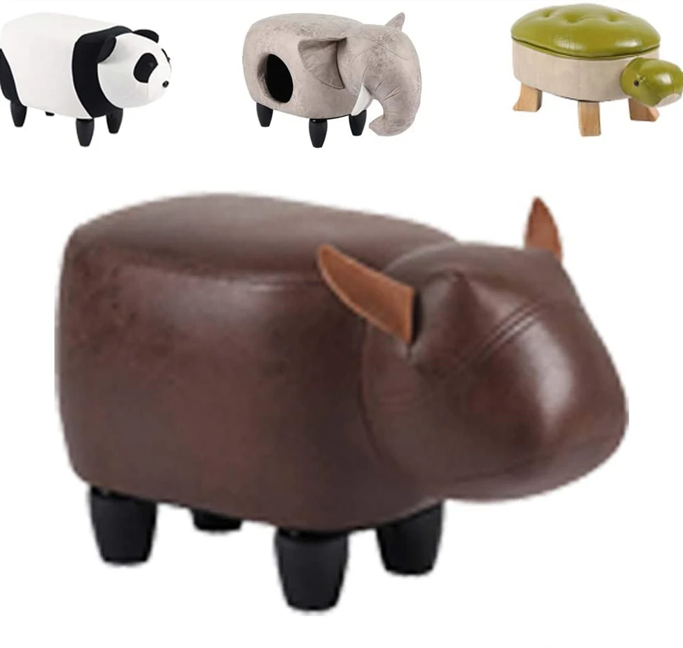 Jky Furniture Leather Animal Shape Foot Rest Stool Storage Ottoman