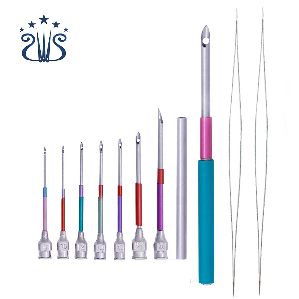 

RTS 8Pcs Embroidery Punch Needle Set Aguja Punch Needle DIY Adjustable Embroidery Stitching Pen Embroidery Punch Needles Kit, As the picture