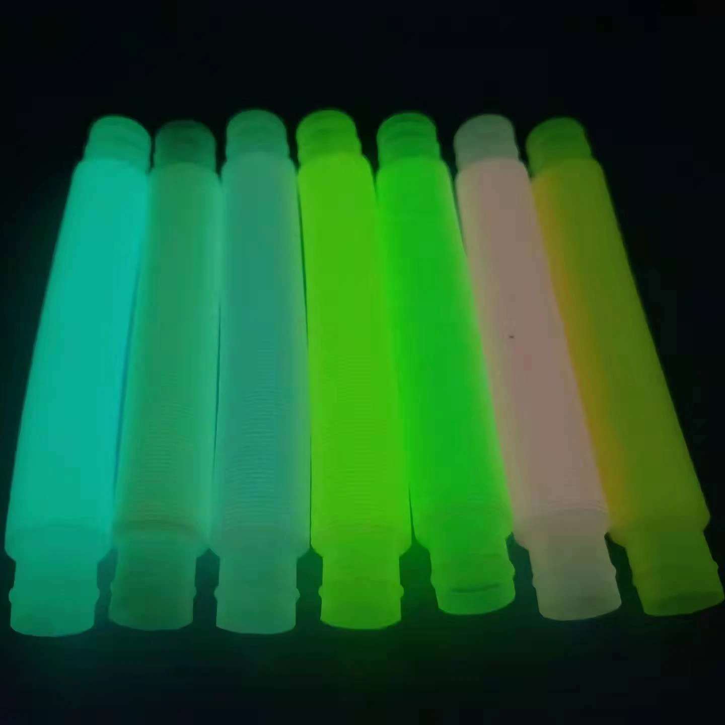 

2.9CM Wholesale Amazon Hot Plastic Multi-Color Night Light Glow in Dark Fidget toys Pop Tube Pop Top Tubes