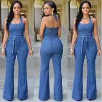 

Aliexpress New Design Women Sleeveless Jumpsuits Ladies Blue Denim Jeans Jumpsuit