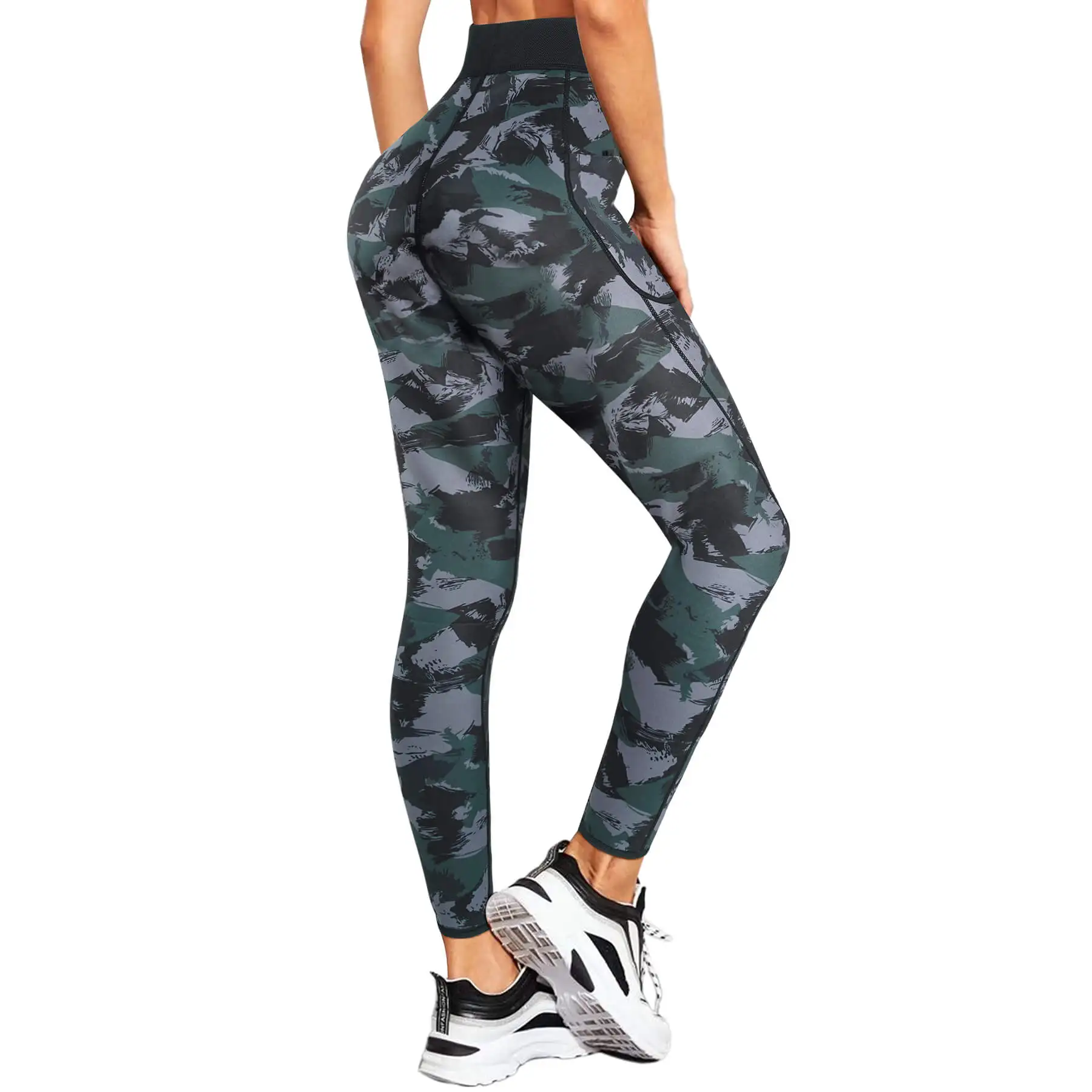 

Gym Yoga Wear Pants Womans Leggings Yoga Fitness Custom Logo Womens High Waist Yoga Legging With Pocket, Camouflage/black
