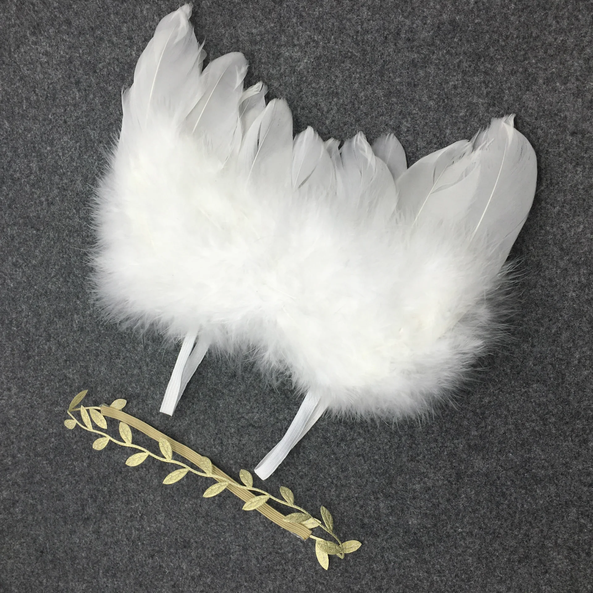 

Baby Feather Angel Wings Set Photography Accessories Baby Photo Props Leaf Hair Band Headband For Infants, 4 colors