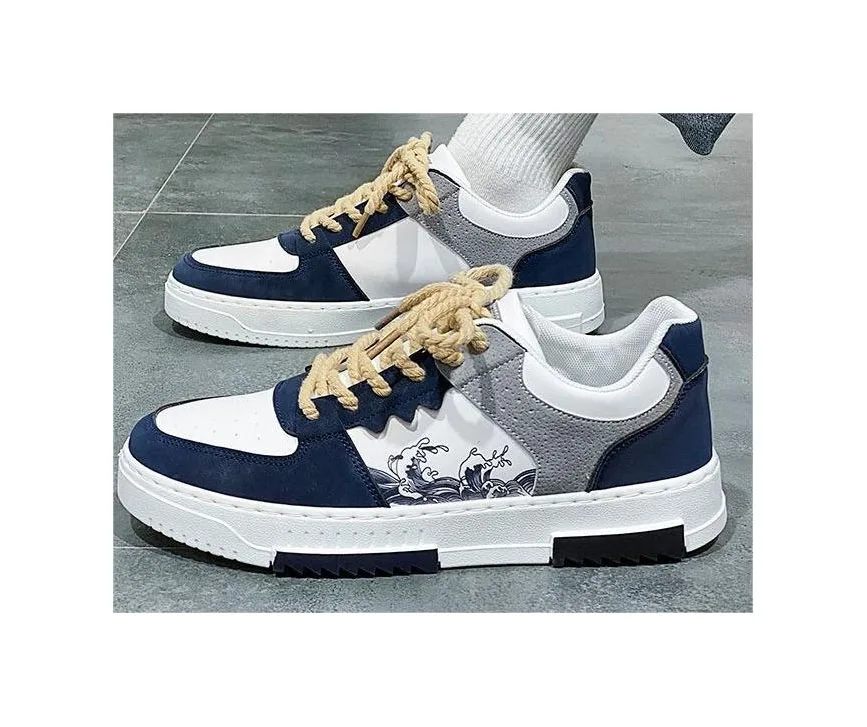 

2023 new breathable printed men's wear sports casual shoes