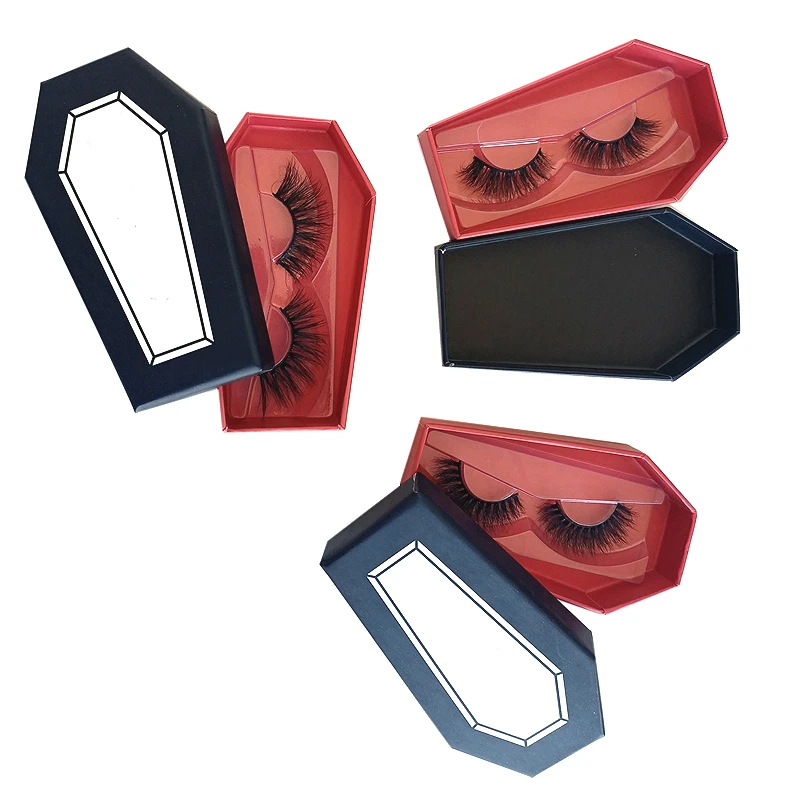 

JC 3 new custom paper marble rose gold lash boxes nude cardboard lash box 4 pair coffin eyelashes box packaging