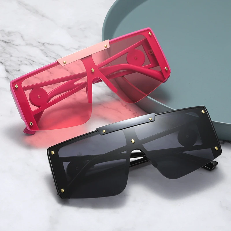 

Mocoo 20831 designer glasses vintage PC frame personality designer custom fashion women One-piece sunglasses 2021, Picture colors