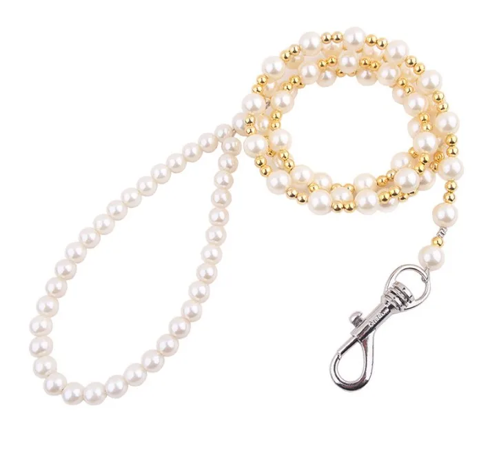 

Pet supplies wholesale new acrylic beads multi - color pearl pet traction rope dog leashes