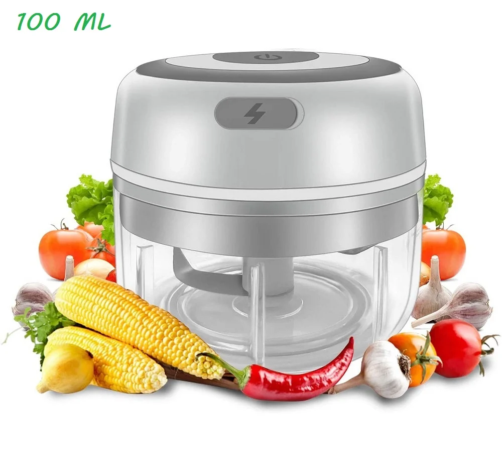 

In stock portable mini intelligent usb electric food chopper 100ml garlic chopper vegetable food mixer garlic food chopper, Pupular white or other