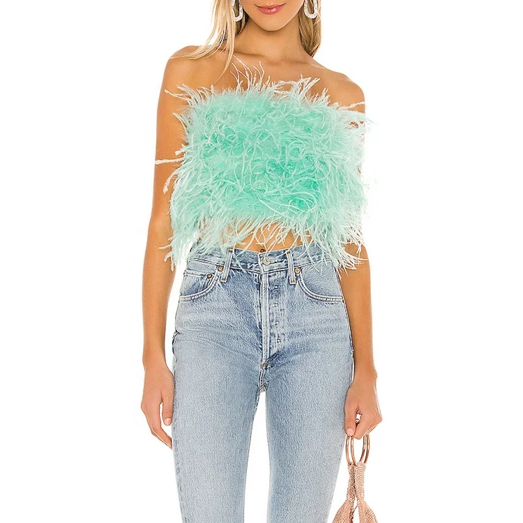 

New Design Sexy Ostrich Feather Bustier For Summer, Customerized