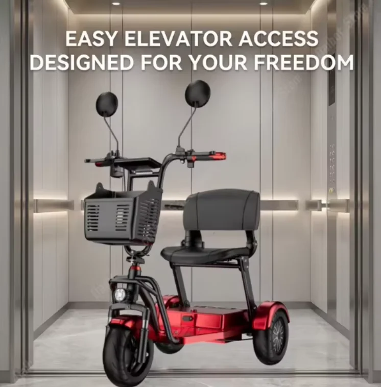 Portable Foldable 3 Wheel Mobility Tricycle 1000W 48V Detachable Battery Preassembled For Elderly Adults US & EU Warehouse Stock