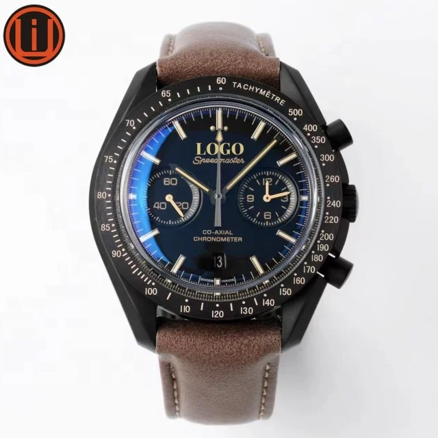 

Deep Black Dark Side Of The Moon Clone 9300 Timing Function Movement Sea Master Watch