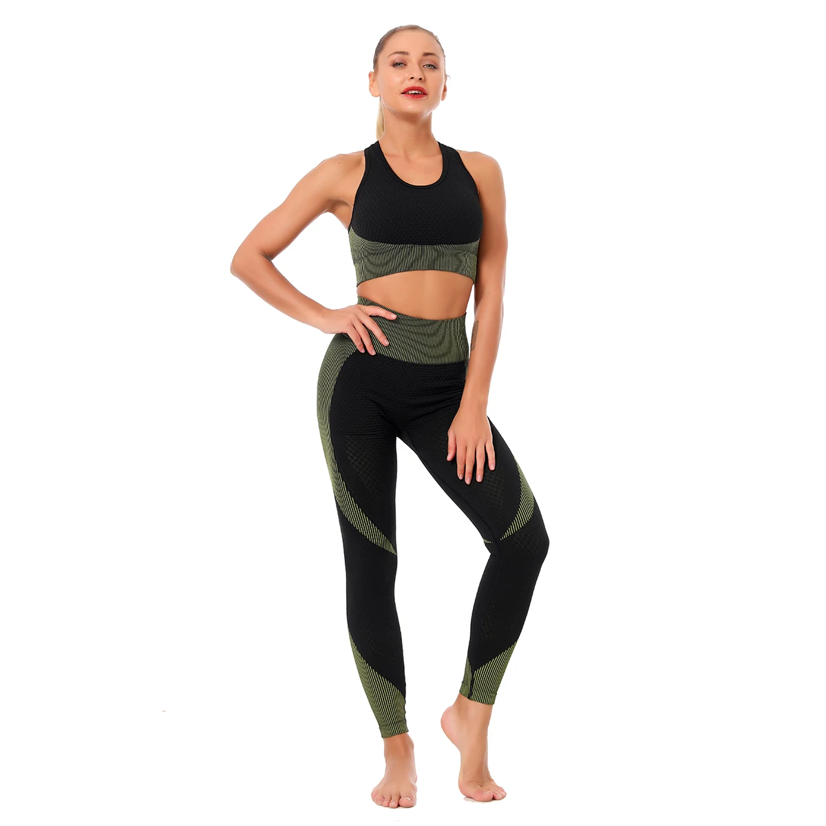 

Weixin Dropshipping Seamless Black Yoga Set Outfit Yoga Set