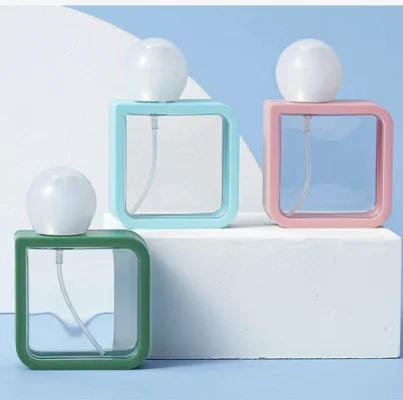 40ml Macaron Color Cute Small Square Bottle Refillable Bottle Liquid Sub-Bottling Perfume Sub-Bottling Spray Bottle for Outdoor