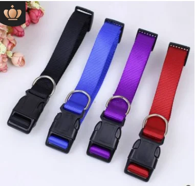 

Sanan High Quality Nylon Dog Collar Classic Solid Colors Pet Collar Comfortable for Dog Leads