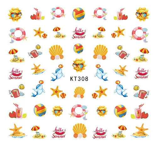 

New Summer nail sticker non-toxic eco-friendly Children Nail Art Sticker Fruits Cartoon Cute Nail Decals for Kids, As shown in the figure