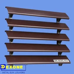 Exterior industrial wall louvers with wood grain color