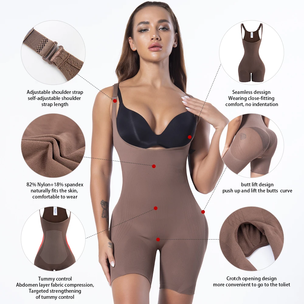 

Wholesale women lingerie Custom logo stage 2 faja colombianas plus size women's body shapers, Coffee, black, nude