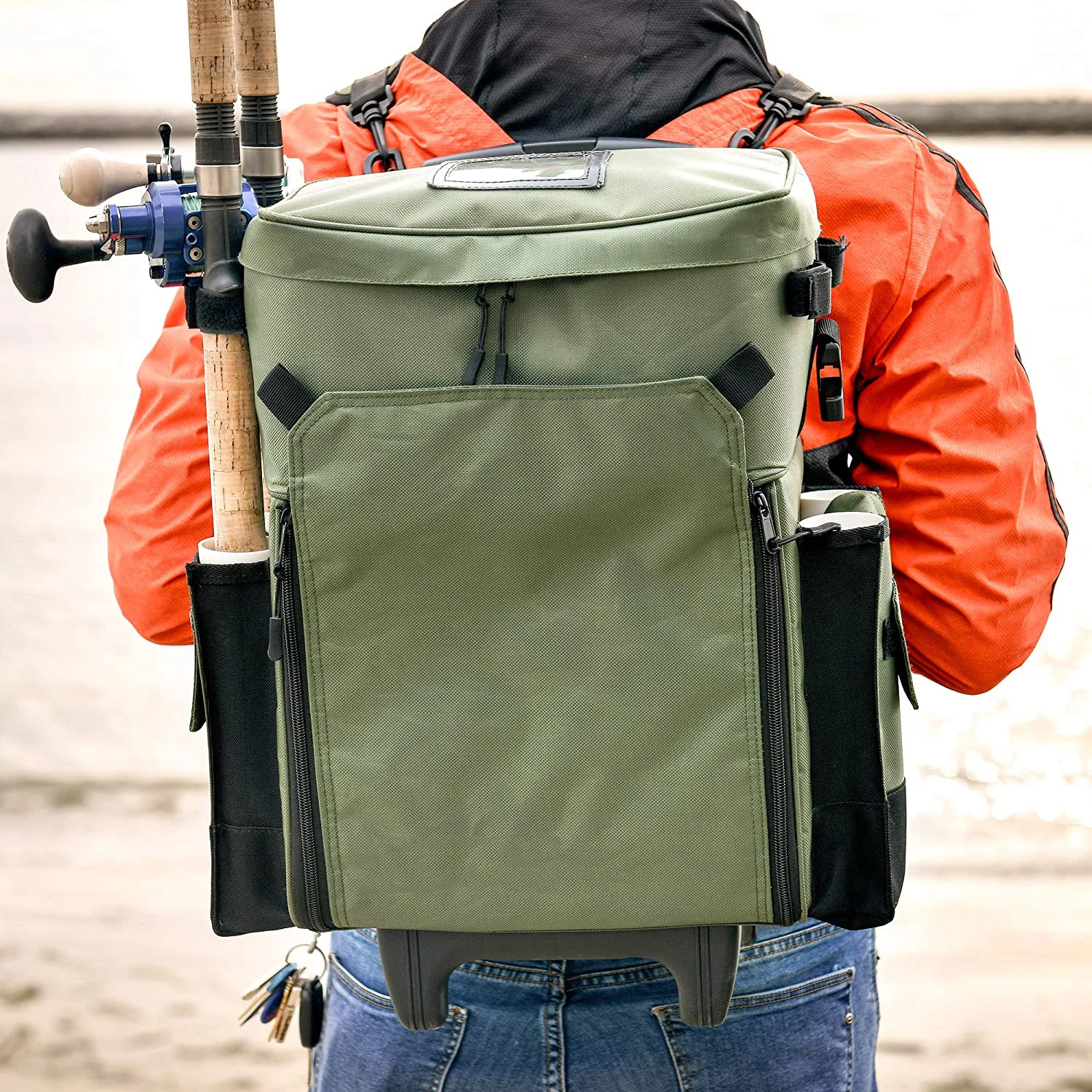 

Customized Durable Fishing Rod Holder Bag Tackle Box Extra Large Rolling Waterproof Fishing Backpack bag