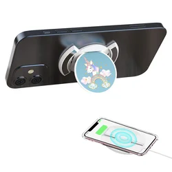 Ultra-thin Finger Ring Mobile Phone Socket Holder Stick On Adjustable Phone Stand Support Wireless Charger