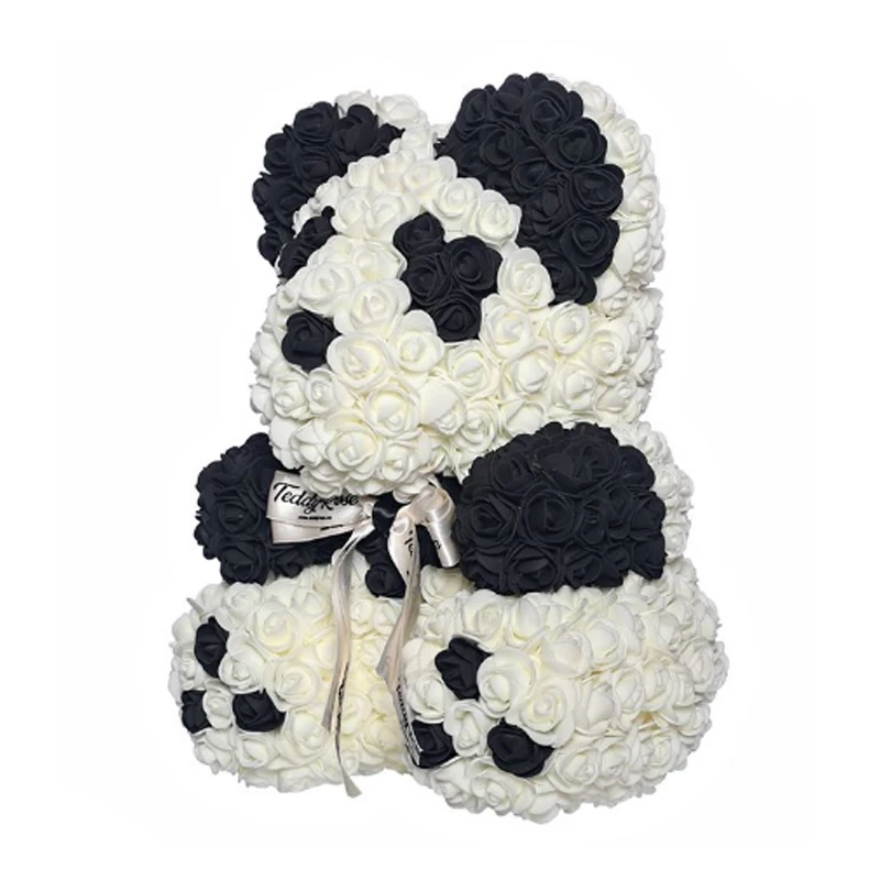 

China supplier panda style forever rose foam cute artificial flower rose bear with pvc box, Cmyk as well as pantone