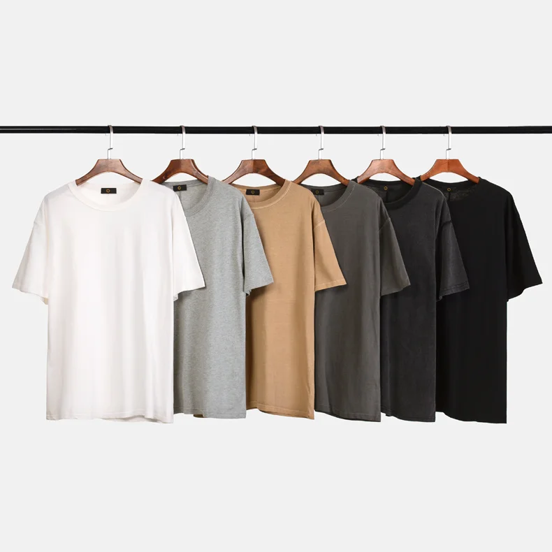 

Black FOG Street in stock Wholesale plain blank acid wash t-shirt streetwear retro mens washed tee black t shirt for men