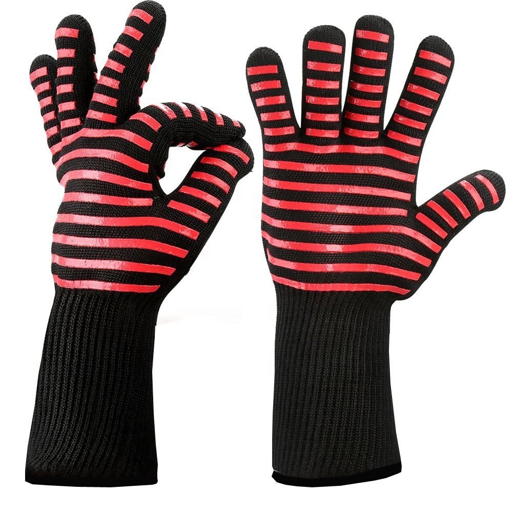 

SWELDER Extreme Heat Resistant BBQ Food Grade Kitchen Grill Oven Gloves, Red, black, blue,white,customized