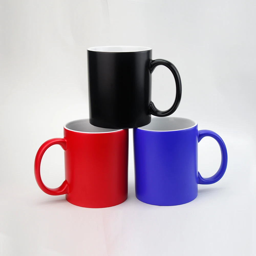 

Wholesale 11 OZ Color Change Magic Mug Sublmation Blanks Mug Customized Logo Mug with Handle, Black