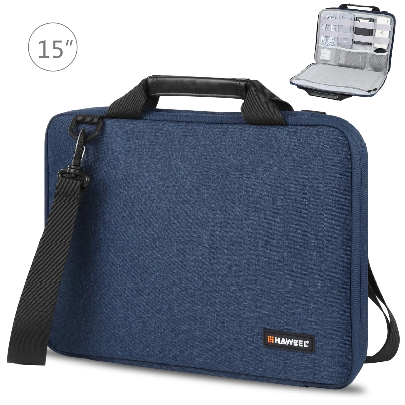 

Portable Trolley Strap For 15-16 inch laptops HAWEEL 15.0 inch Briefcase Crossbody Laptop Bag(Navy Blue)
