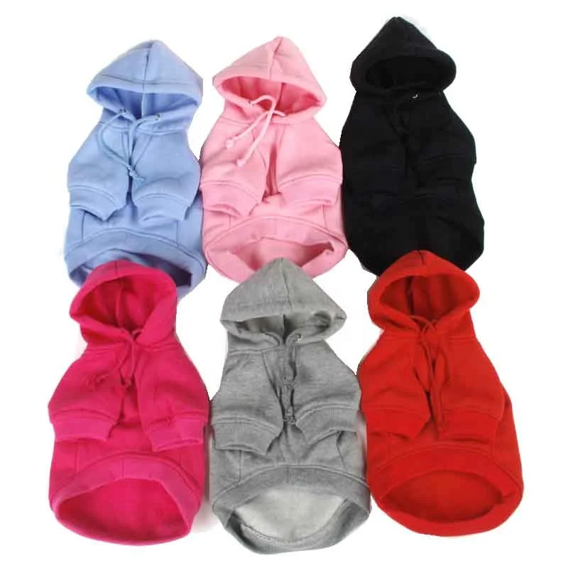

Autumn Spring Solid DIY Pet Hoodies Dog Sweatshirts Blank Dog Clothes
