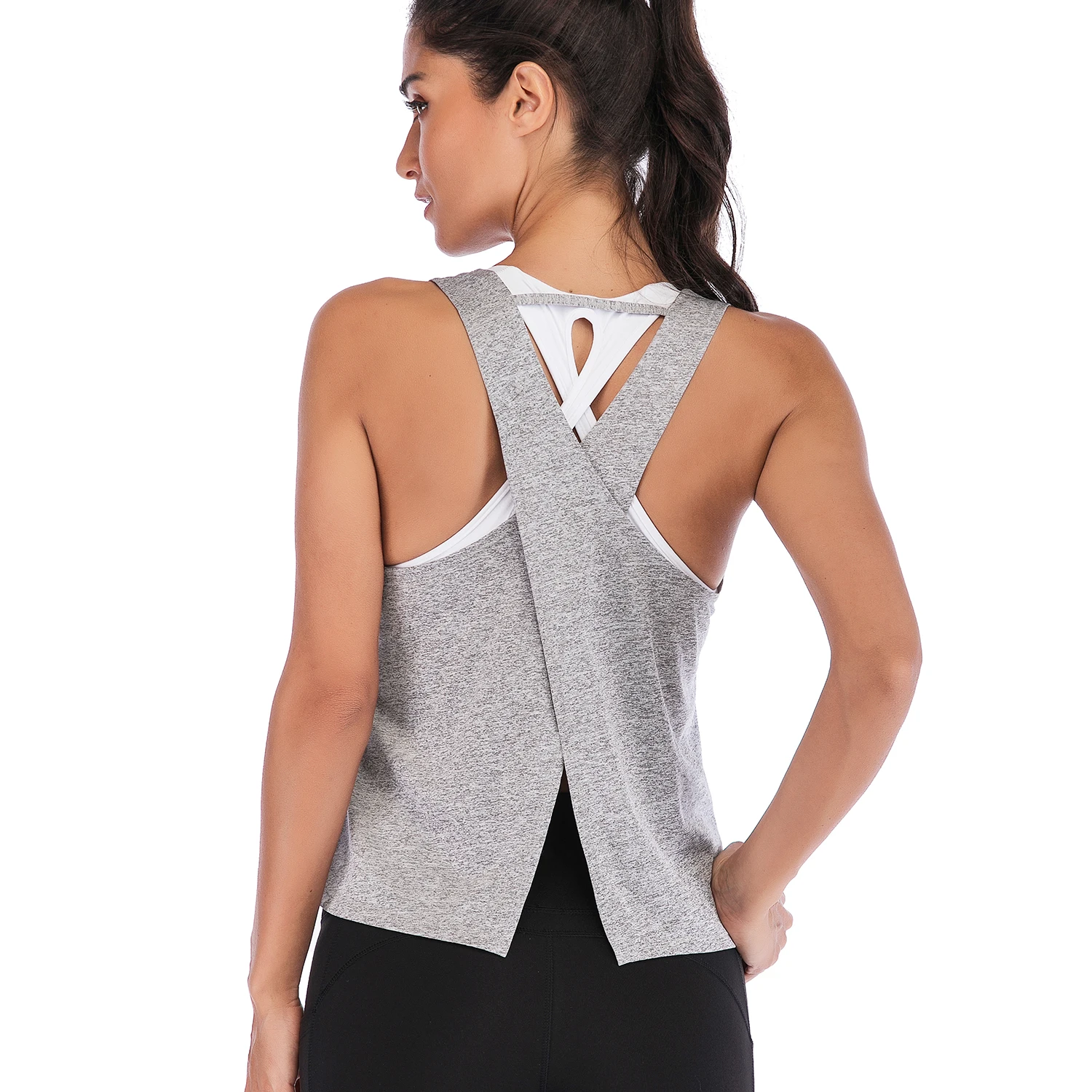 

Dry fit gym women's tank top loose workout cropped sport womens tank tops workout