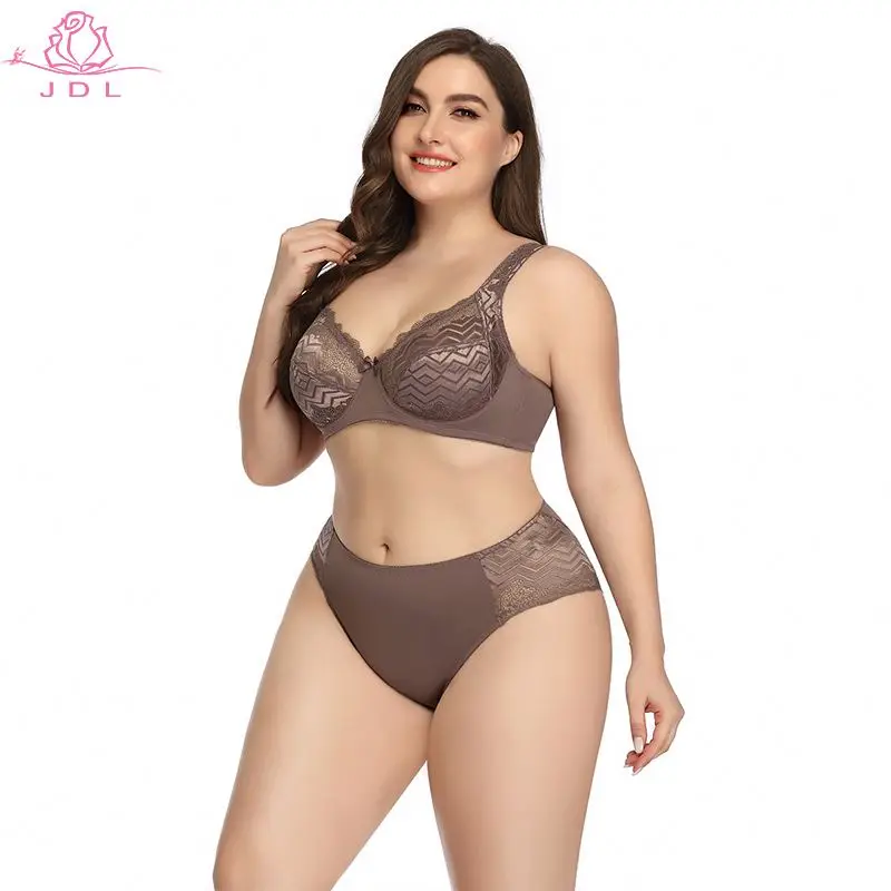 

Hot Sale Large C Cup Big Boobs Size Bra And Panties Set For Women With Big Discount, 6 colors