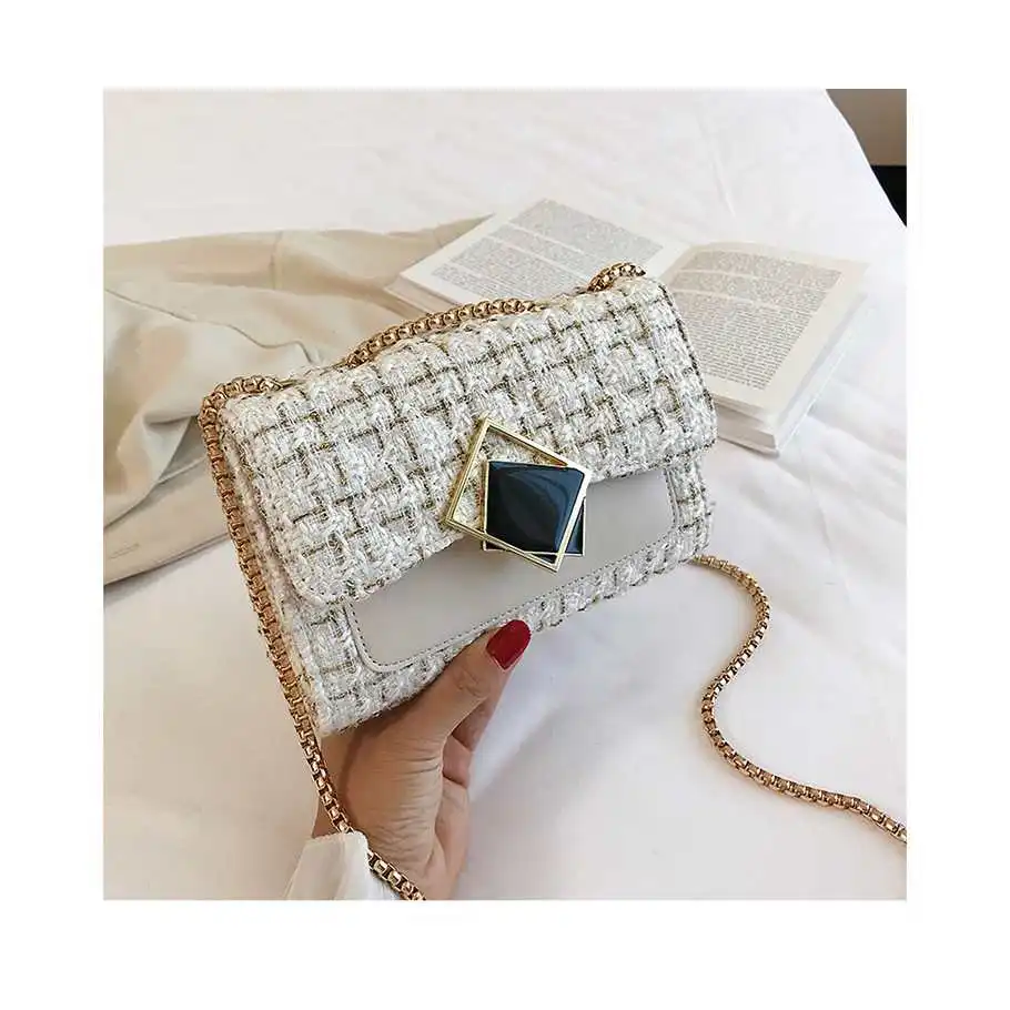 

Factory Supply Pu Luxury Ladies Handbags Women Chain Shoulder Bags With Lock Design