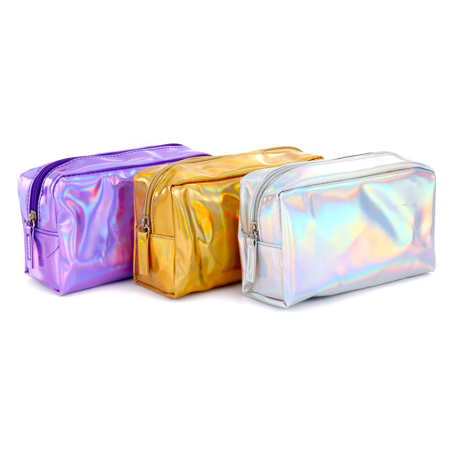 

PVC Laser Holographic pouch Makeup Bag round,tpu travel ziplock Waterproof clear Cosmetic bag for women,sachet pouch makeup bag