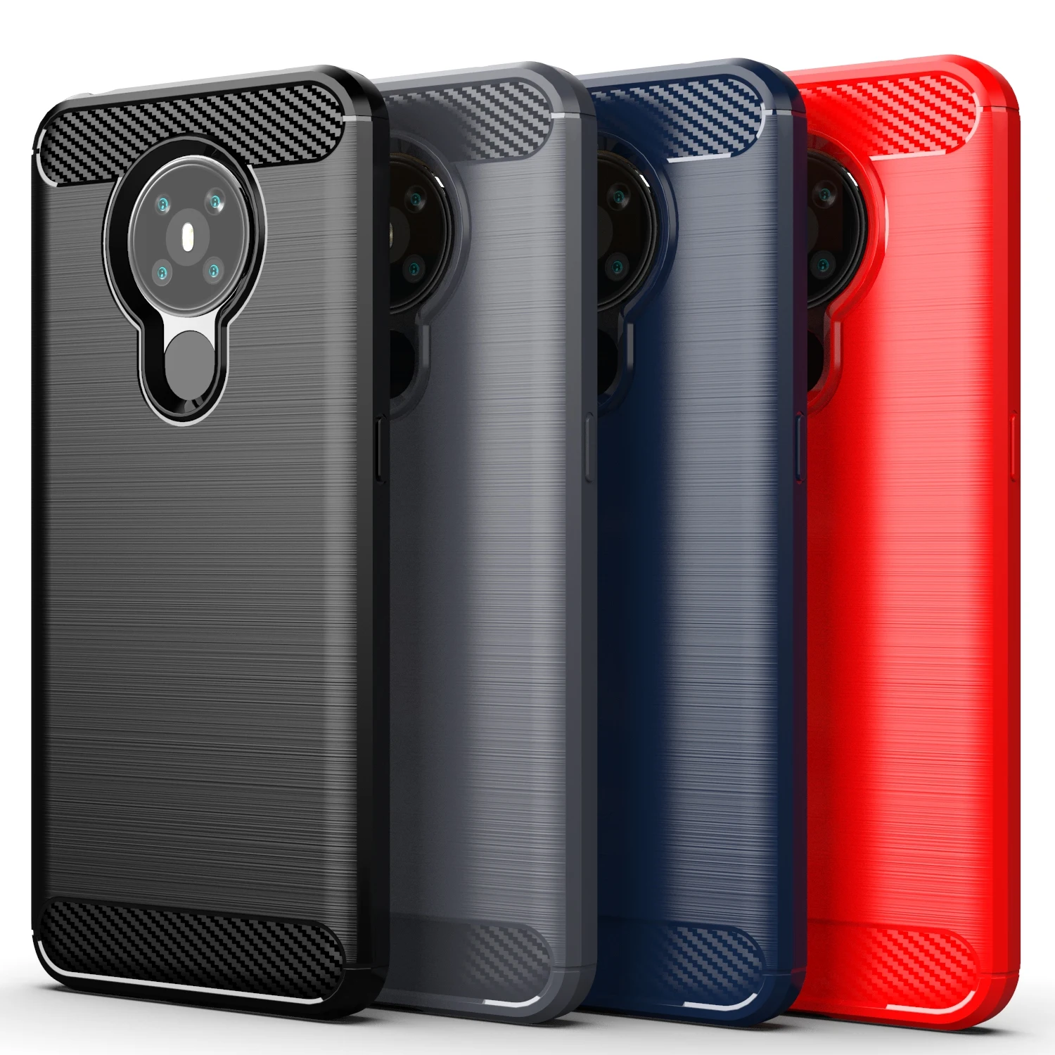 

Carbon Fiber Shockproof Soft TPU Back Cover mobile Phone Case For nokia 5.3