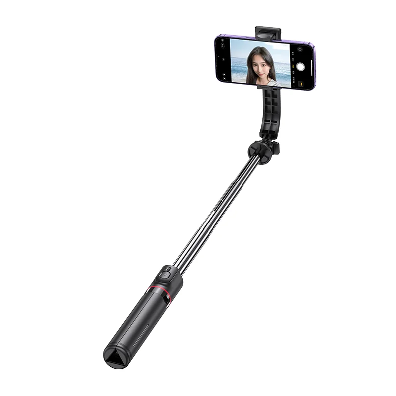 

USMAS BT Wireless Selfie Tripod Extendable Selfie Stick Stainless Steel Phone Stand Holder Remote Control Shutter for Smartphone